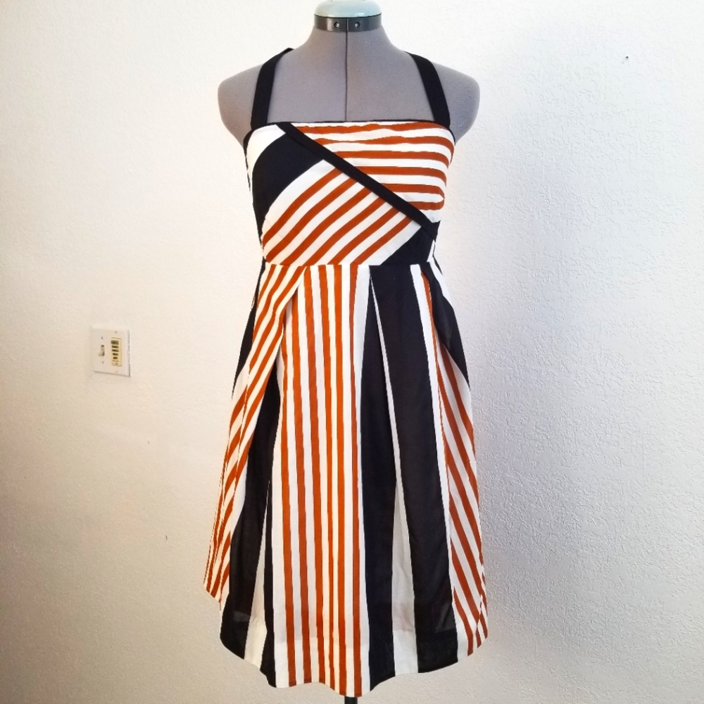 Anthropologie Edges Angles Striped Halter Dress by Moulinette Soeurs